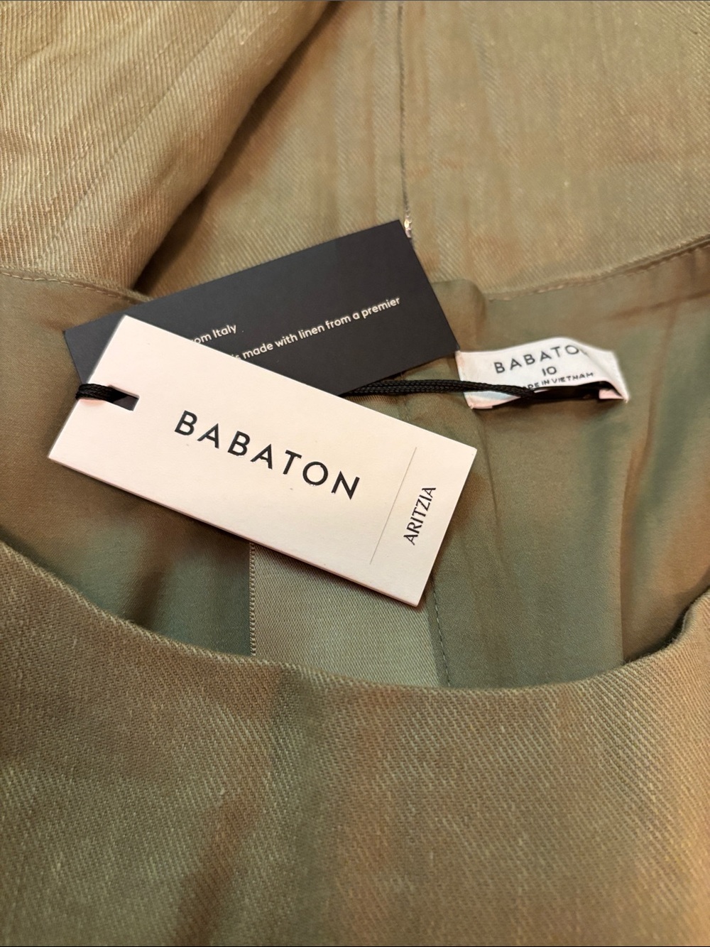 NWT Babaton Olive Sleeveless Top - size 10 - Picture 12 of 14